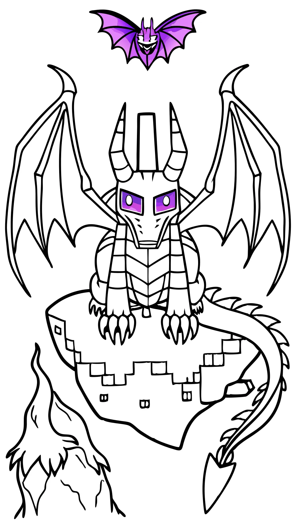 minecraft coloring pages ender dragon